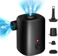 🔌 usb rechargeable electric air pump: quick inflation/deflation for halloween inflatables, pool floats, swimming rings - 4 nozzle options included logo