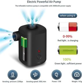img 1 attached to 🔌 USB Rechargeable Electric Air Pump: Quick Inflation/Deflation for Halloween Inflatables, Pool Floats, Swimming Rings - 4 Nozzle Options Included