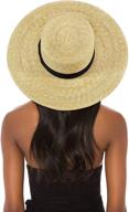 🎩 femsée straw beach hat - unisex sun hat with flat top, boater style- ideal for women and men logo