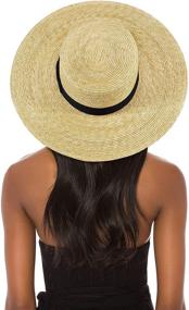 img 4 attached to 🎩 Femsée Straw Beach Hat - Unisex Sun Hat with Flat Top, Boater Style- Ideal for Women and Men