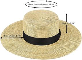 img 1 attached to 🎩 Femsée Straw Beach Hat - Unisex Sun Hat with Flat Top, Boater Style- Ideal for Women and Men