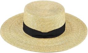 img 2 attached to 🎩 Femsée Straw Beach Hat - Unisex Sun Hat with Flat Top, Boater Style- Ideal for Women and Men