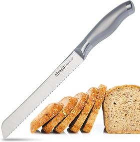 img 4 attached to 🔪 Airead 8-Inch Serrated Bread Knife: Professional Grade Cutter for Homemade Crusty Bread Bagels - High Carbon Stainless Steel Blade for Ultra-Sharp Slicing