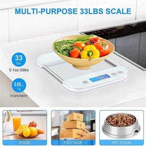 img 2 attached to 📏 High-Quality 33lbs Digital Food Scale for Precise Baking, Cooking & Weight Loss with Tempered Glass - Ounces and Grams Measurement, Batteries Included