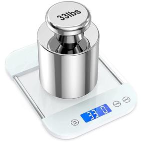 img 3 attached to 📏 High-Quality 33lbs Digital Food Scale for Precise Baking, Cooking & Weight Loss with Tempered Glass - Ounces and Grams Measurement, Batteries Included