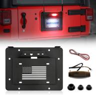 🚗 suparee jeep wrangler jk & unlimited spare tire delete license plate relocation kit with plate illuminate light & third brake light (2007-2018) logo