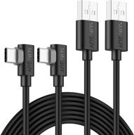 🔌 10ft right angle usb c cable, sunguy 2 pack - 90-degree usb type c fast charging & sync - compatible with samsung galaxy s10 s9 s8 plus/note 9 8, sony xperia xz, moto g6/z2 force/z2 play logo