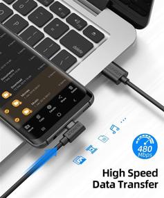 img 1 attached to 🔌 10ft Right Angle USB C Cable, SUNGUY 2 Pack - 90-Degree USB Type C Fast Charging & Sync - Compatible with Samsung Galaxy S10 S9 S8 Plus/Note 9 8, Sony Xperia XZ, Moto G6/Z2 Force/Z2 Play