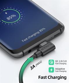 img 2 attached to 🔌 10ft Right Angle USB C Cable, SUNGUY 2 Pack - 90-Degree USB Type C Fast Charging & Sync - Compatible with Samsung Galaxy S10 S9 S8 Plus/Note 9 8, Sony Xperia XZ, Moto G6/Z2 Force/Z2 Play