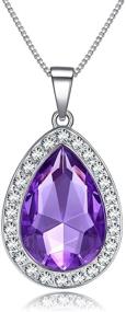 img 4 attached to Teardrop Amethyst Necklace - Vcmart 💜 Fashion Jewelry Gift for Girls with Amulet