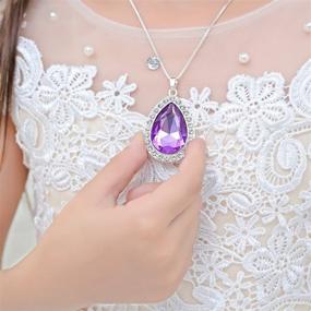 img 1 attached to Teardrop Amethyst Necklace - Vcmart 💜 Fashion Jewelry Gift for Girls with Amulet