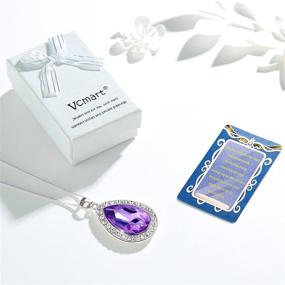 img 3 attached to Ожерелье с аметистом в форме слезы - Vcmart 💜 Модное ювелирное изделие в подарок для девочек с амулетом