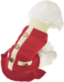 img 1 attached to 🐶 FLAdorepet Turtleneck Dog Sweater Dress: Cozy Winter and Fall Knitted Clothes for Small Medium Dog Girls