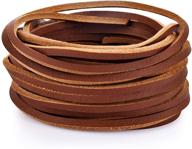 🔗 3mm natural leather cord - genuine flat lacing for jewelry making, shoe lace, braided bracelets, necklaces, handbags, knife sheaths - brown strip cord braiding string (5 yards) logo