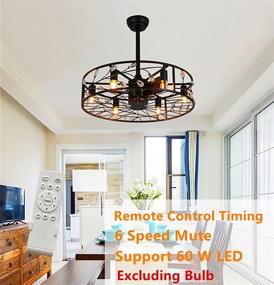 img 1 attached to AXIQUE Modern Small 24 Inch Ceiling Fan with Lights: Remote Control, Bladeless Enclosed Flush Mount, Reversible, 6-Speed DC Motor - Ideal for Kitchen, Living, Bedroom