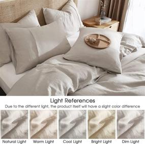 img 1 attached to HYPREST French Linen Duvet Cover Set: 100% Pure, Stone Washed, King Size, Moisture-Absorbing and Breathable with Ultra Soft Cooling Qualities - Superior Quality and Durability