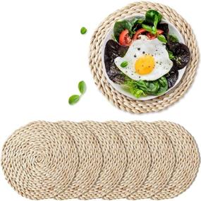 img 4 attached to 🍽️ Braided Tablemats: WEVOGTY Placemats for Elegant Dining