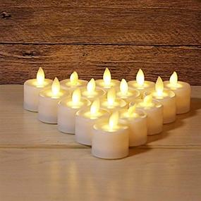 img 2 attached to Pack of 6 Remote Control LED Tea Light Fake Flameless Candles with Timer - 🕯️ Battery Operated Warm White Window Pillar Candle Bluk with Dancing Flickering Bulb for Christmas, Wedding, Birthday Party