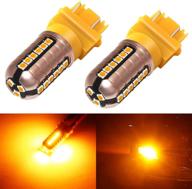 🔆 phinlion 3157 led turn signal light, amber yellow 3000 lumens, super bright bulb with 27-smd 3030 led chips for blinker lights - compatible with 3037 3457 3156 4057 4157 models logo