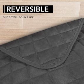 img 1 attached to 🛋️ Dark Gray/Dark Gray Reversible L Shape Sectional Couch Cover - Easy-Going Rectangular Chaise Lounge Cover, 42 x 68 inches, Sofa Slipcover, Furniture Protector for Pets, Kids, Children, Dog, Cat