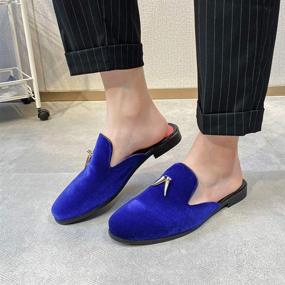 img 3 attached to 👞 FLQL Backless Loafers: Classy Velvet Men's Shoes for Mules and Clogs