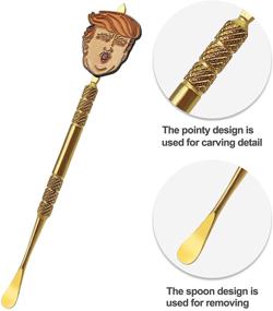 img 3 attached to 🔧 2 Pack Trump Toy Gift Stainless Steel Wax Carving Tool Set - 4.7 Inch Gold Wax Sculpting Tools