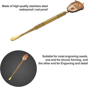 img 2 attached to 🔧 2 Pack Trump Toy Gift Stainless Steel Wax Carving Tool Set - 4.7 Inch Gold Wax Sculpting Tools