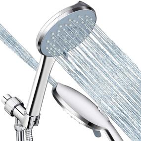img 4 attached to 🚿 TOOPVEIVE Shower Head with Handheld: High Pressure 5 Spray Settings, 2 in 1 Detachable Shower Head with Stainless Steel Hose and Adjustable Bracket