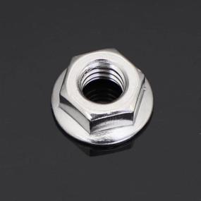 img 2 attached to Pack of 20 Stainless Steel 18-8 (304) Serrated Flange Hex Lock Nuts, 3/8-16 Thread Size, Bright Finish