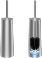 🚽 2 pack bathroom toilet brushes - homexpect compact stainless steel freestanding toilet bowl brush and holder set - space saving, sturdy, deep cleaning, covered brush - storage and organization logo