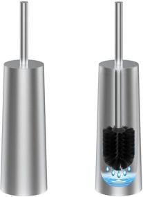 img 4 attached to 🚽 2 Pack Bathroom Toilet Brushes - Homexpect Compact Stainless Steel Freestanding Toilet Bowl Brush and Holder Set - Space Saving, Sturdy, Deep Cleaning, Covered Brush - Storage and Organization