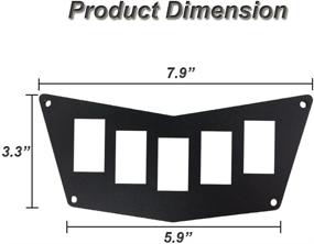 img 1 attached to Панель приборов из алюминия BUNKER INDUST для Polaris RZR XP 900 800 S570 с 5 слотами для переключателей - панель переключателей (черная)