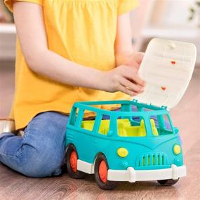 img 2 attached to 🚌 Wonder Wheels by Battat – Aqua Camper Van – Toy Truck with Open Roof and Detailed Interior for Kids Ages 1 and Up – 100% Recyclable