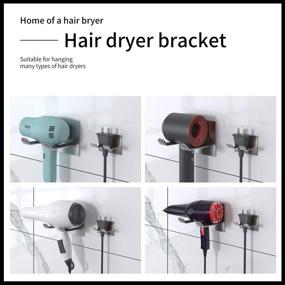 img 2 attached to 💇 FLE Hair Dryer Holder: Versatile Wall Mount with Punching or Self-Adhesive - Ideal for Most Hair Dryers