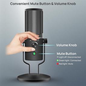 img 3 attached to 🎙️ JOUNIVO JV901 USB Microphone: Studio-Grade Cardioid Mic with Mute Button and Volume Control for Recording Vocals, YouTube, Streaming, Podcasting, Skype