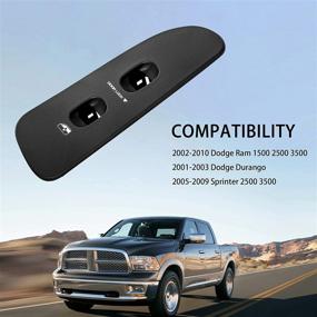 img 3 attached to 🚗 BASIKER Крышка переключателя окна высокого качества для Dodge Ram 1500 2500 3500 - обрезиненная панель пассажирской стороны - Черная - 2002-2010