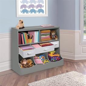 img 3 attached to 🗄️ 3-корзинная отдельностоящая комбинированная полка Cubby Bin Органайзер-шкаф для хранения.