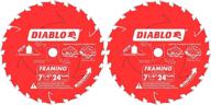 🪚 freud d0724a diablo 7-1/4-inch 24 tooth atb framing saw blade (2 pack) - superior quality with diamond knockout arbor included logo