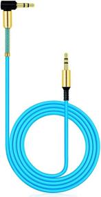 img 2 attached to JacobsParts 3.5mm AUX Cable for Car Stereo, Audio Auxiliary Headphone Jack Cord, Right Angle Male to Male, 3ft (Blue)