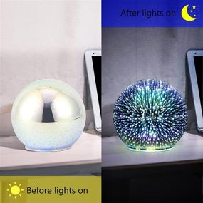 img 2 attached to 🔮 WNP Battery Powered LED Night Light Indoor: Upgrade Colored Glass Fireworks Ball Light with Timer – 3D Colorful Table Light for Christmas Nursery, Living Room, Bedroom – Tabletop Gift for a Cozy Ambiance