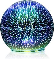 🔮 wnp battery powered led night light indoor: upgrade colored glass fireworks ball light with timer – 3d colorful table light for christmas nursery, living room, bedroom – tabletop gift for a cozy ambiance логотип