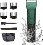 💇 riwa hair clippers for men cordless, professional barber trimmer with adjustable ceramics blades, waterproof and rechargeable hair cutting kit for men women - green logo