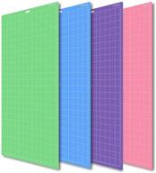 🔮 ewuy 12x24 variety mats for cricut explore air 2/air/one/maker - 4pcs with 5 pcs blades - green standard grip/blue light grip/purple strong grip/pink fabric grip - multiple 24-inch long cutting mats for cricut logo