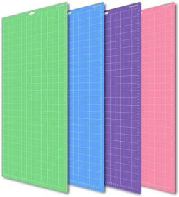 img 4 attached to 🔮 EWUY 12x24 Variety Mats for Cricut Explore Air 2/Air/One/Maker - 4PCS with 5 PCS Blades - Green Standard Grip/Blue Light Grip/Purple Strong Grip/Pink Fabric Grip - Multiple 24-Inch Long Cutting Mats for Cricut