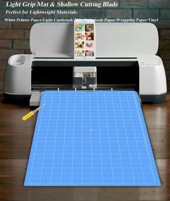 img 3 attached to 🔮 EWUY 12x24 Variety Mats for Cricut Explore Air 2/Air/One/Maker - 4PCS with 5 PCS Blades - Green Standard Grip/Blue Light Grip/Purple Strong Grip/Pink Fabric Grip - Multiple 24-Inch Long Cutting Mats for Cricut