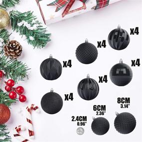 img 2 attached to 🎄 Set of 24 Black Christmas Ball Decorations 60mm/2.36'' for Xmas Tree - Seasonal Holiday Party Decor, Hanging Ornaments & Tree Pendant Decorations