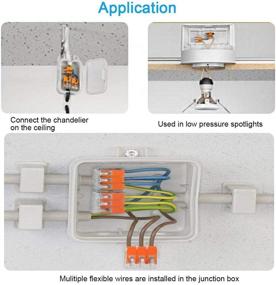 img 1 attached to 🔌 HTCELLE Lever Wire Connectors: 75 Pcs Assortment Pack for Electrical Wires - Solid, Stranded and Flexible Wires Included – 2, 3, and 5 Port Connector Kit