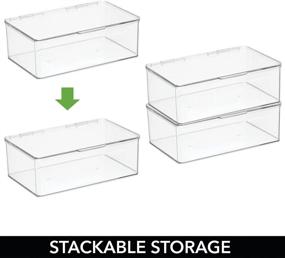 img 2 attached to 🗂️ mDesign Clear Plastic Stackable Container Bin Organizer Box with Lid - Ideal for Kitchen, Pantry, Bathroom, Bedroom Organization - Holds Food, Snacks, Makeup