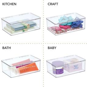 img 1 attached to 🗂️ mDesign Clear Plastic Stackable Container Bin Organizer Box with Lid - Ideal for Kitchen, Pantry, Bathroom, Bedroom Organization - Holds Food, Snacks, Makeup