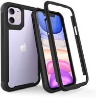 clear & black full body protection case for iphone 11 with screen protector - heavy duty shockproof rugged cover case for 6.1 inch iphone 11 logo